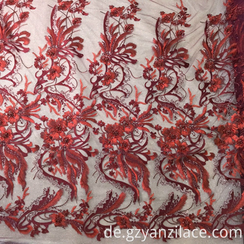 Embroidery 3d Lace Fabric Beaded